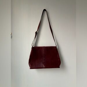 Vintage burgundy crossbody bag
